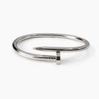 Bracelete Prego Liso Prateado Aço Inoxidável