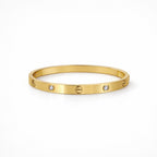 Bracelete Inspiração com Zircônia Dourado Aço Inoxidável