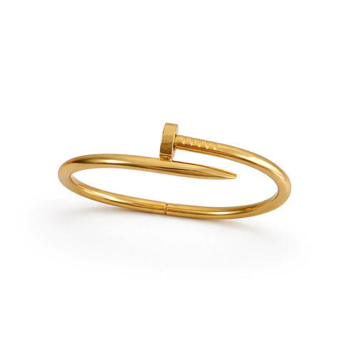 Bracelete Prego Dourado Aço Inoxidável