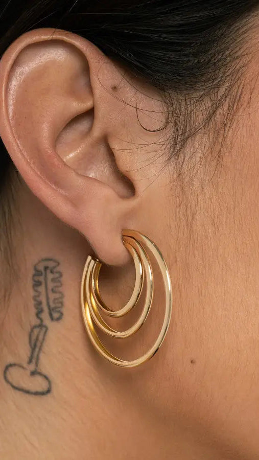 Brincos Banhado Ouro 18k Circular