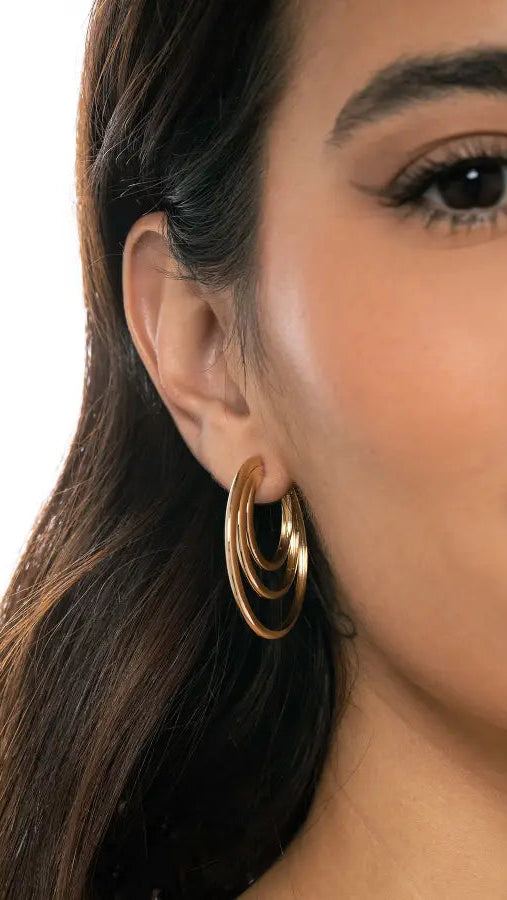 Brincos Banhado Ouro 18k Circular