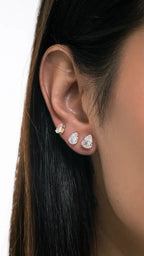 Brinco Banhado Ouro 18k Ponto Luz Gota
