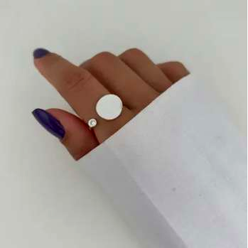 Anello Regolabile Medaglia Liscia e Punto Luce - Luce d'Argento - Gioielli in Argento 925