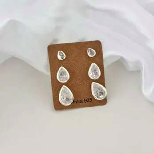 Trio Orecchini Perla Sintetica - Luce d'Argento - Gioielli in Argento 925