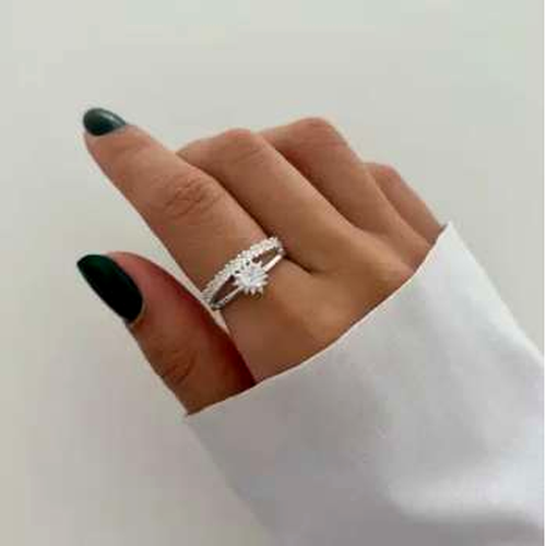 Anello a Doppio Cerchio - Luce d'Argento - Gioielli in Argento 925