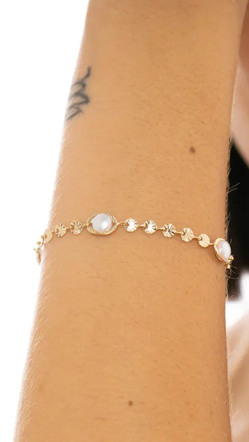 Pulseira Banhado Ouro 18k Pérola