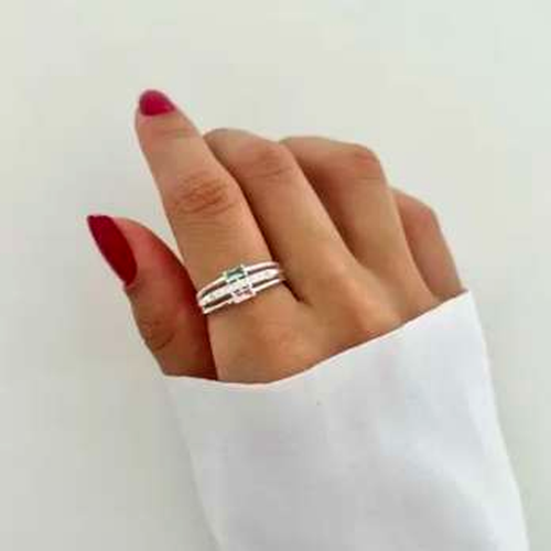 Anello Tre Cerchi Colorati - Luce d'Argento - Gioielli in Argento 925