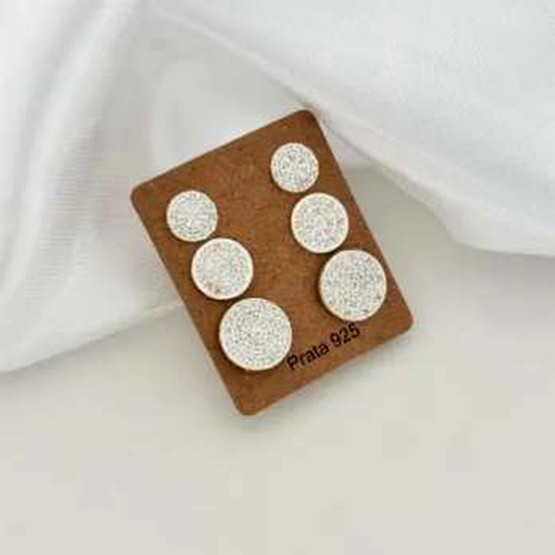 Trio Orecchini Cerchio Tempestato - Luce d'Argento - Gioielli in Argento 925