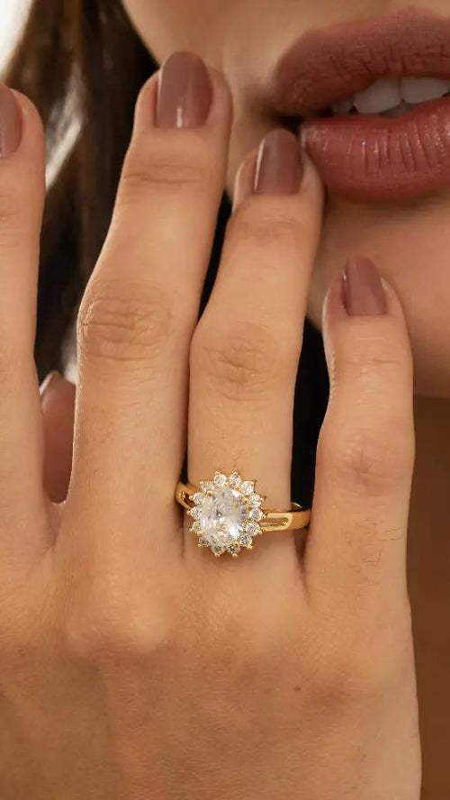 Anel Luxo Banho de Ouro 18k
