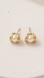 Brincos Banhado Ouro 18k Pérola Luxo