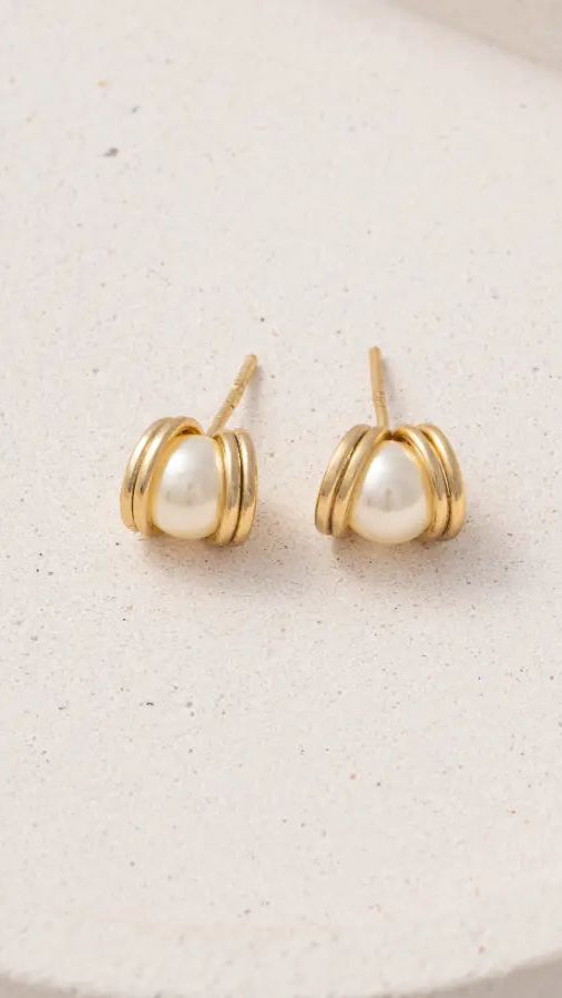 Brincos Banhado Ouro 18k Pérola Luxo