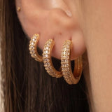 Brincos Cravejado Banho de Ouro 18k