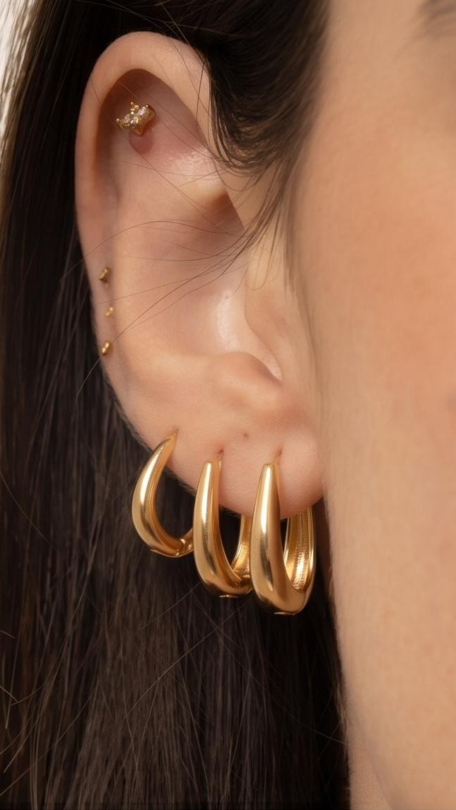 Brinco Banhado Ouro 18k click