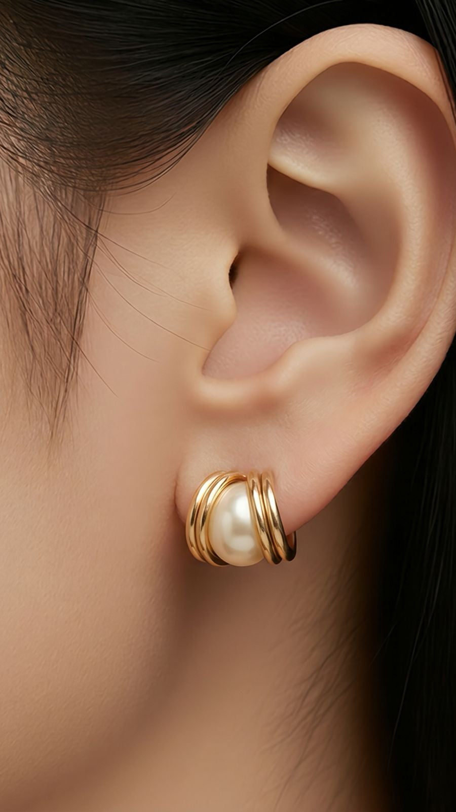 Brincos Banhado Ouro 18k Pérola Luxo
