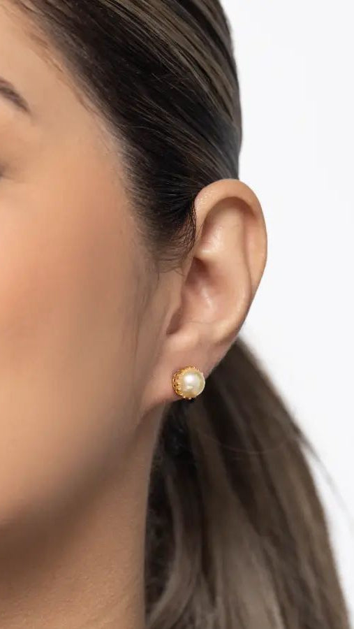 Brincos Banhado Ouro 18k Pérola