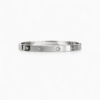 Bracelete Inspiração Com Zircônia Prateado Aço Inoxidável