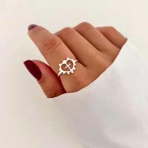 Anello Religioso Cuore - Luce d'Argento - Gioielli in Argento 925